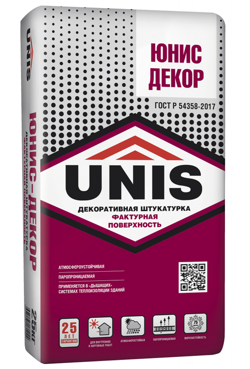 Штукатурка цементная декоративная Unis Юнис-Декор 25 кг
