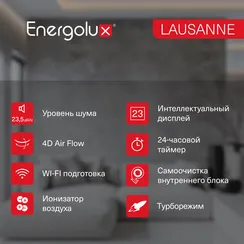 Классическая система кондиционирования Energolux LAUSANNE SAS18AR1-A/SAU18AR1-A