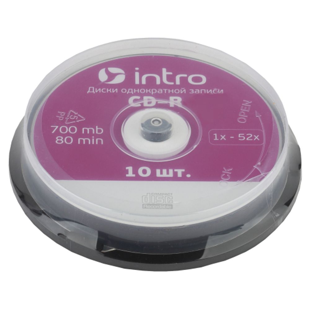 Intro СD-R INTRO 52X 700MB Cakebox 10 | Оптические диски
