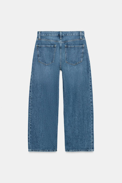 ZARA ДЖИНСЫ ZW COLLECTION ANKLE RELAXED СО СРЕДНЕЙ ПОСАДКОЙ, ВЫЦВЕТШИЙ СИНИЙ