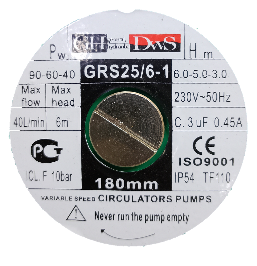 Насос циркуляционный GRS 25/6-1 180мм 230V