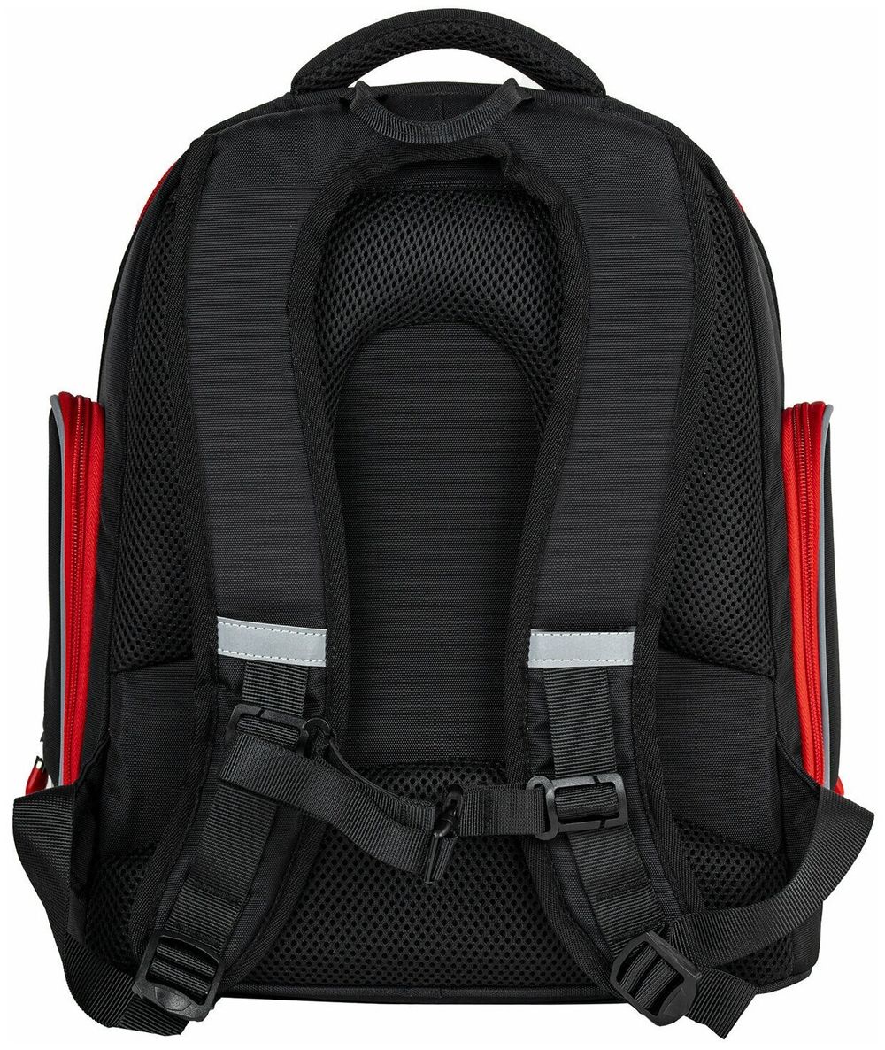 Рюкзак BRAUBERG CLASSIC, легкий каркас, премиум материал, "Motorbike", черный, 270583