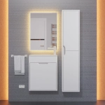 Тумба с раковиной для ванной Uperwood Modul 50 см, подвесная, матовая, белая