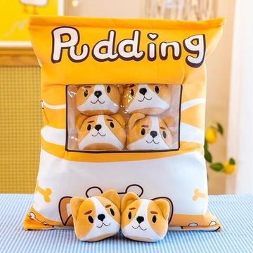 Мягкая игрушка подушка Pudding Пудинг Хаски, 40х30см