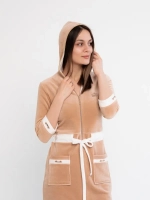 Халат велюровый молодежный с капюшоном