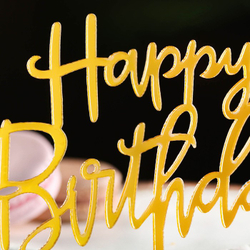 Топпер Happy Birthday, золото