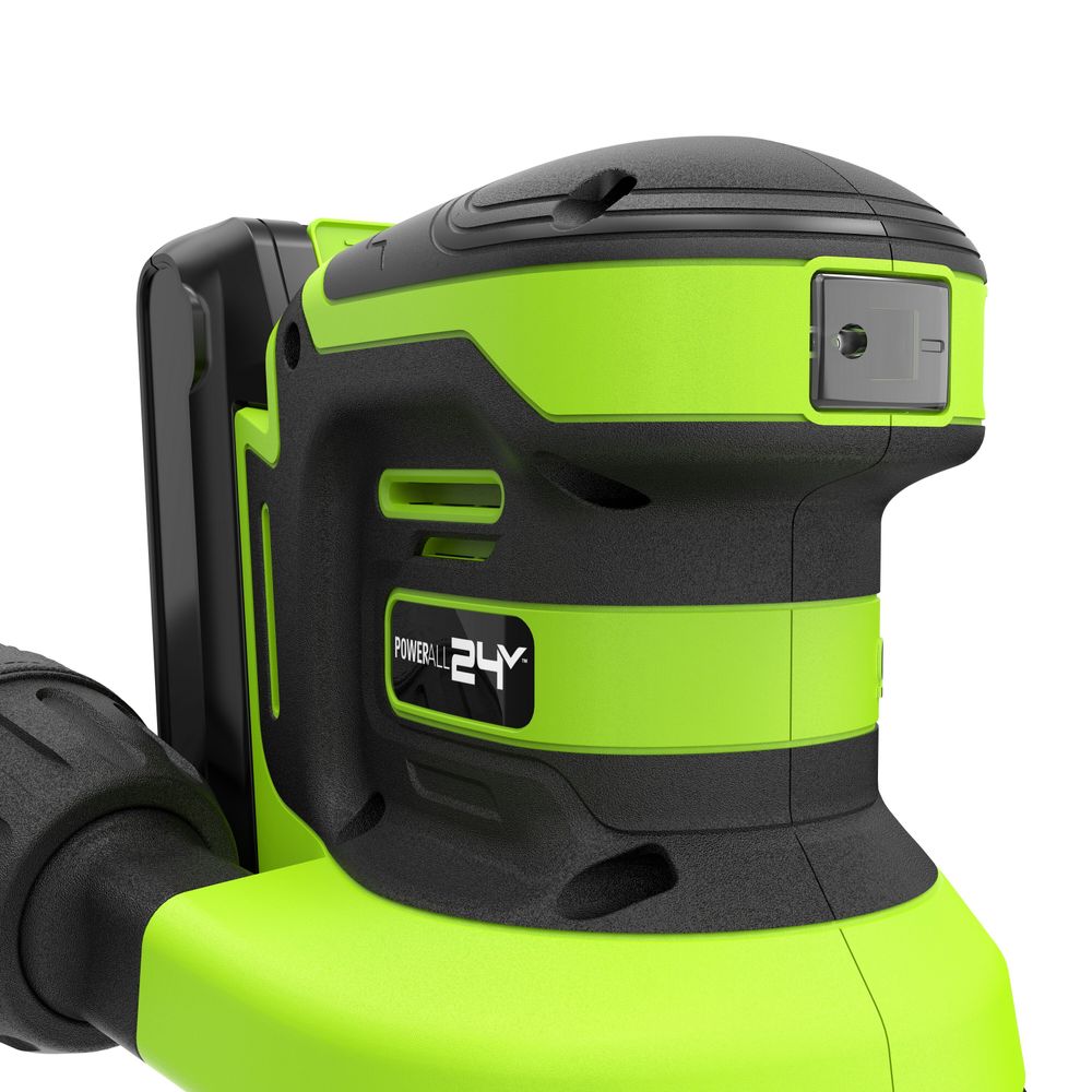 Эксцентриковая шлифмашина акк. Greenworks OS325, 24V, 125 мм, 5000-8000-11000 об/мин, амплитуда 2.4 мм,1х2Ач,ЗУ,кор (3100907CUA)
