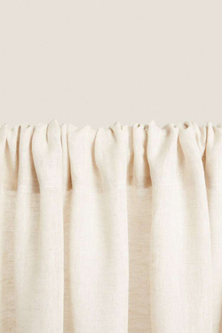 ZARA HOME XL ЛЬНЯНАЯ ЗАНАВЕСКА, СВЕТЛО-БЕЖЕВЫЙ