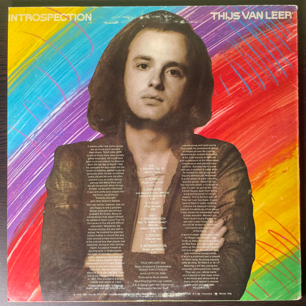 Thijs Van Leer ‎– Introspection (США 1973г.)