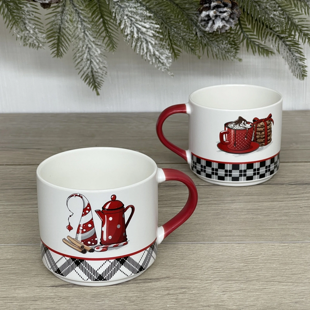 Кружка керамическая 400мл «Новогодние угощения», микс рисунков