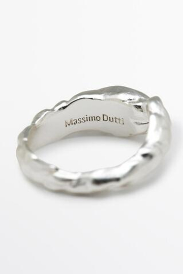 Massimo Dutti Кольцо с текстурой, серебряный