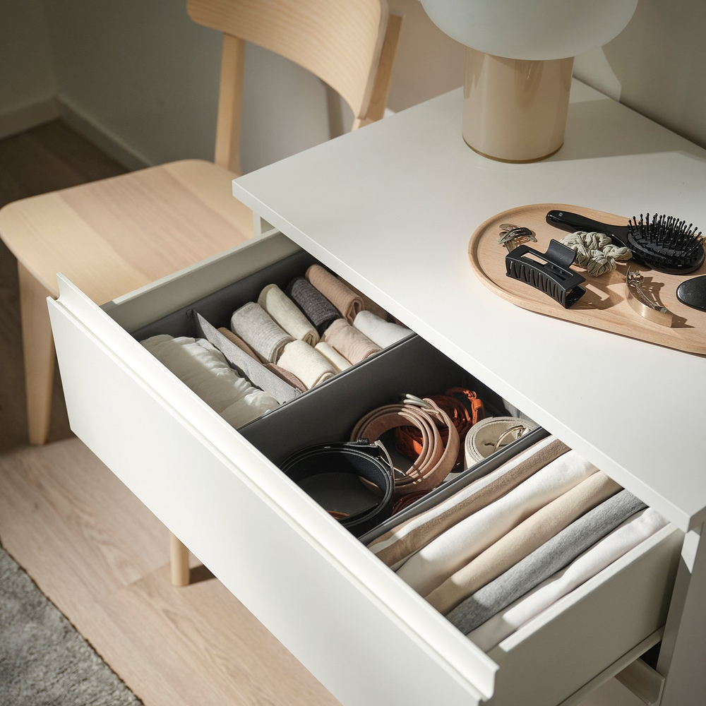 IKEA SKUBB  (ИКЕА СКУББ)  -  Коробка, 3 шт. - тёмно-серый 20x38x12 см