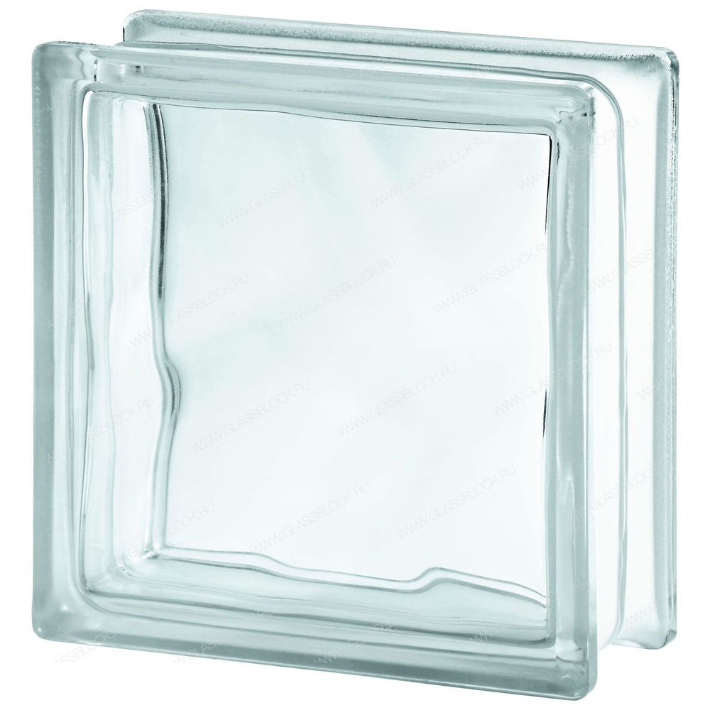 Стеклоблок Vitrablok Волна 19x19x8 - Бесцветный