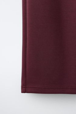 ZARA СПОРТИВНЫЕ БРЮКИ WIDE LEG, БУРГУНДИ