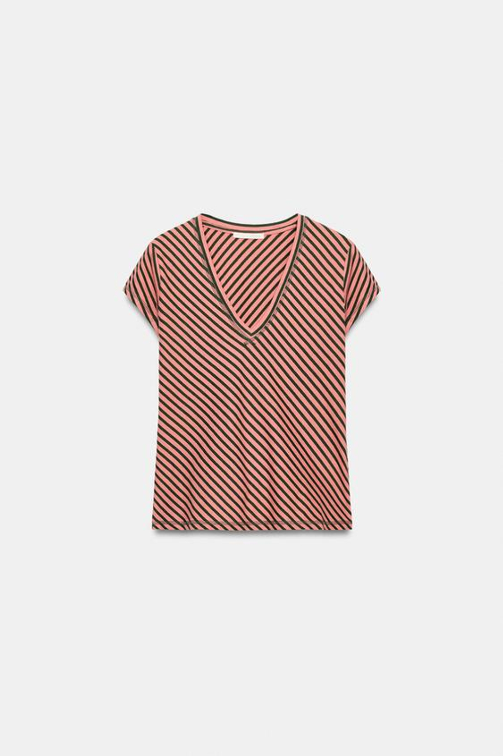 ZARA ФУТБОЛКА В ПОЛОСКУ ИЗ СМЕСОВОГО ЛЬНА, ПОЛОСКИ