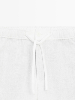 Massimo Dutti Льняные спортивные брюки, белый