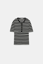 ФУТБОЛКА С ЛЬНОМ И ПУГОВИЦАМИ — ZARA