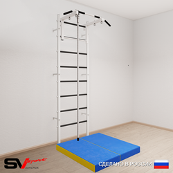 Шведская стенка Sv Sport усиленная 6094 (Турник стандарт/Канат/Мат 1м)