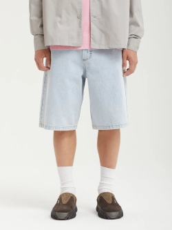 Шорты Октябрь Og Logo Baggy "Blue Heavy Stone Bleached"