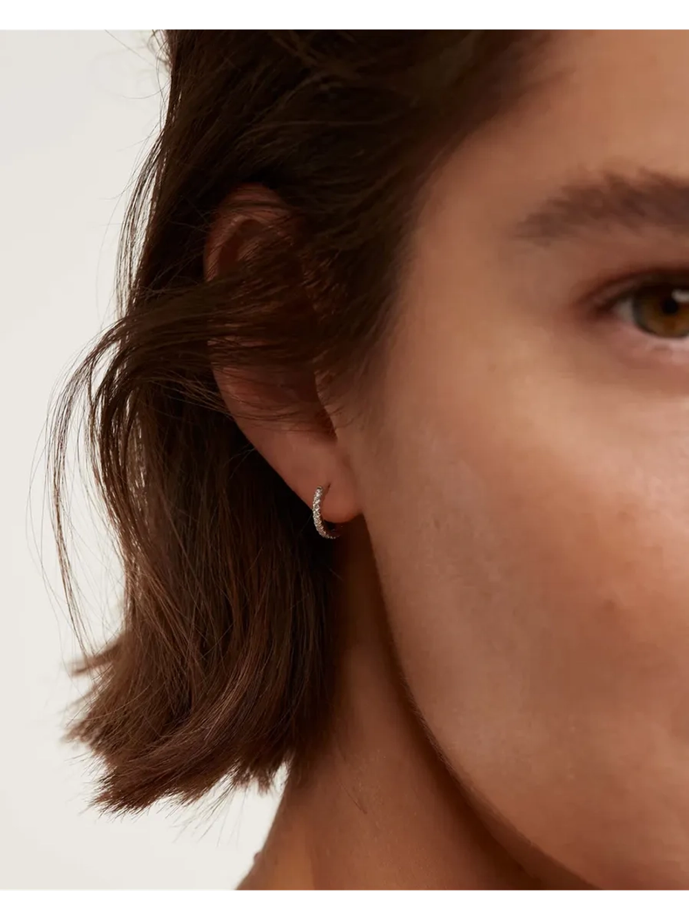 Серьги Eternity Mini Hoops Белое золото 750 пробы