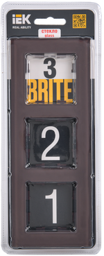 BRITE Рамка 3 -местная РУ-3-2-БрТБ стекло темная бронза IEK