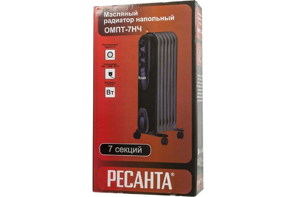 Масляный радиатор Ресанта ОМПТ-7НЧ, 7 секций