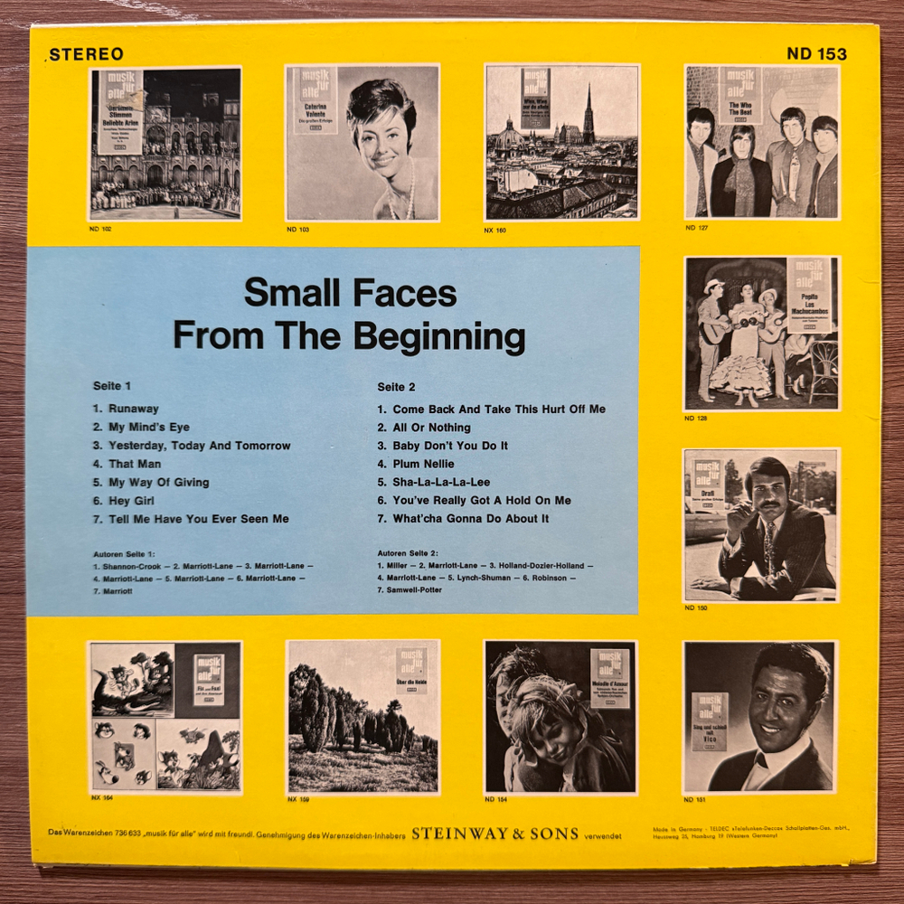 Small Faces ‎– From The Beginning (Германия 1967г.)