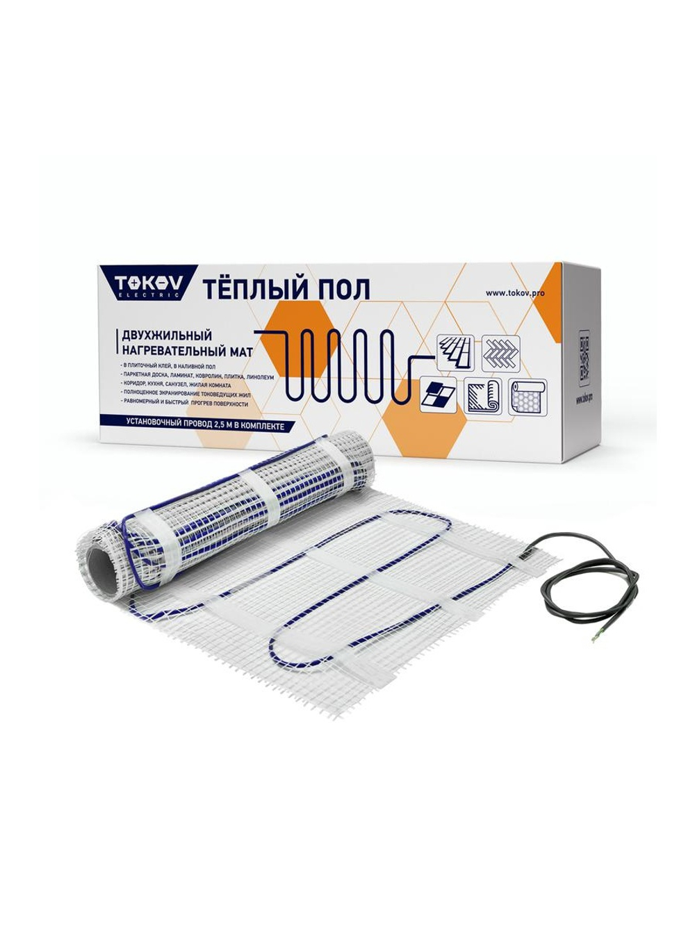 Комплект "Теплый пол" (мат) 150Вт/кв.м 8кв.м TOKOV ELECTRIC TKE-MAT150-1200-8