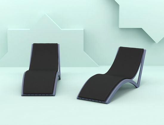 Матрас для шезлонга Slim черный