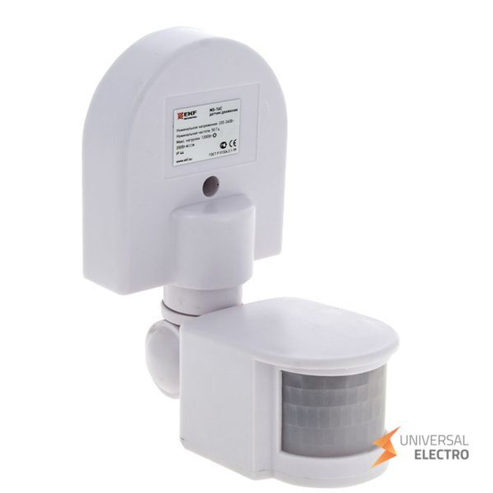 ИК датчик движения наст, 1200Вт 180гр, до 12м IP44 MS-16C EKF PROxima