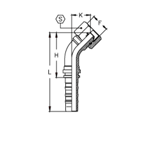 Фитинг DN 20 ORFS (Г) 1 (45) CS