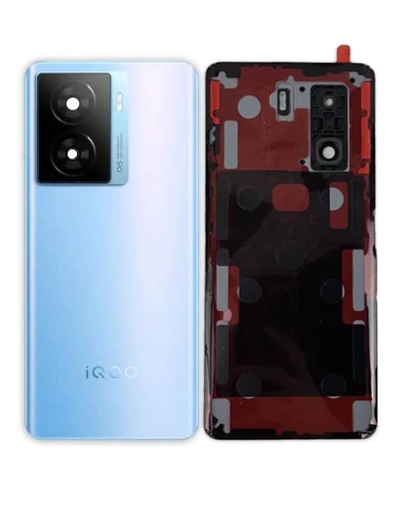 Задняя крышка для смартфона Iqoo Neo Z7 синяя со стеклом камеры