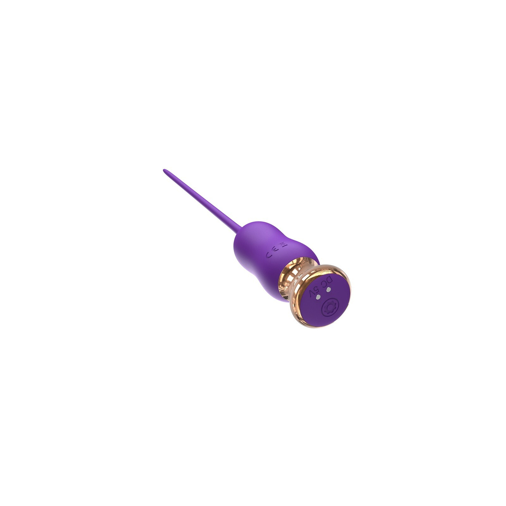 Фиолетовый тонкий стимулятор Nipple Vibrator - 23 см. (Цвет: фиолетовый)