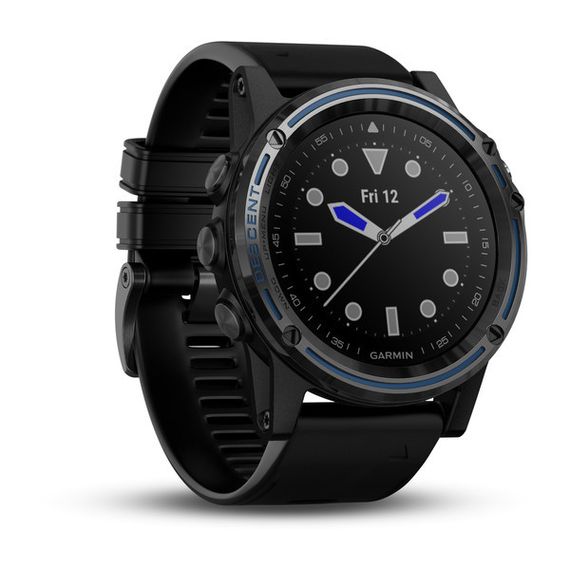 Умные часы - дайвинг компьютер Garmin Descent Mk1 Sapphire серые с черным силиконовым ремешком