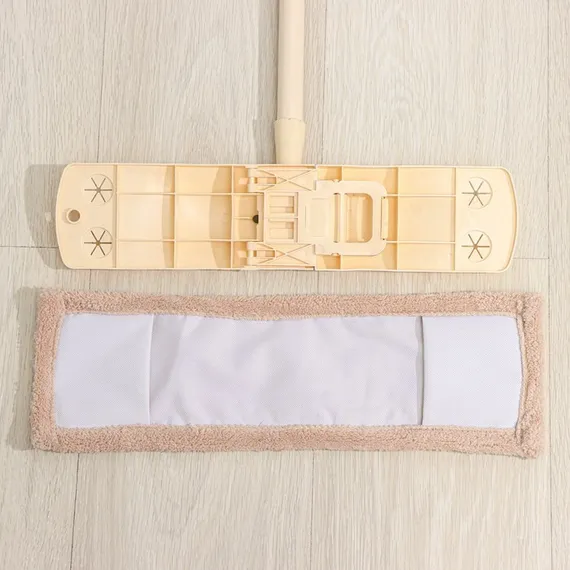 Швабра для мытья пола плоская Доляна, насадка микрофибра 42×12 см, 50 гр, металлическая ручка 119 см, цвет МИКС