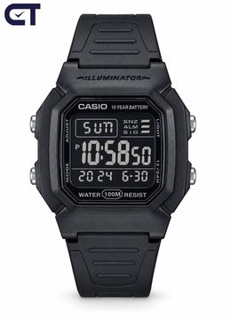 CASIO W-800H-1B CASIO Collection унисекс наручные часы — двойное время, водостойкость 100 м и батарея до 10 лет