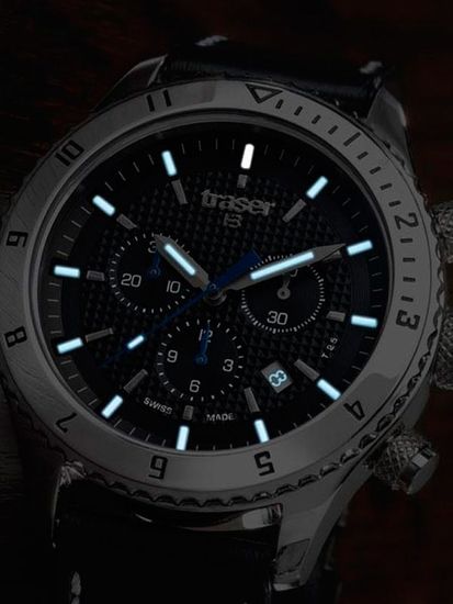 Мужские швейцарские часы Traser T5 Master Chronograph 106974(кожа)