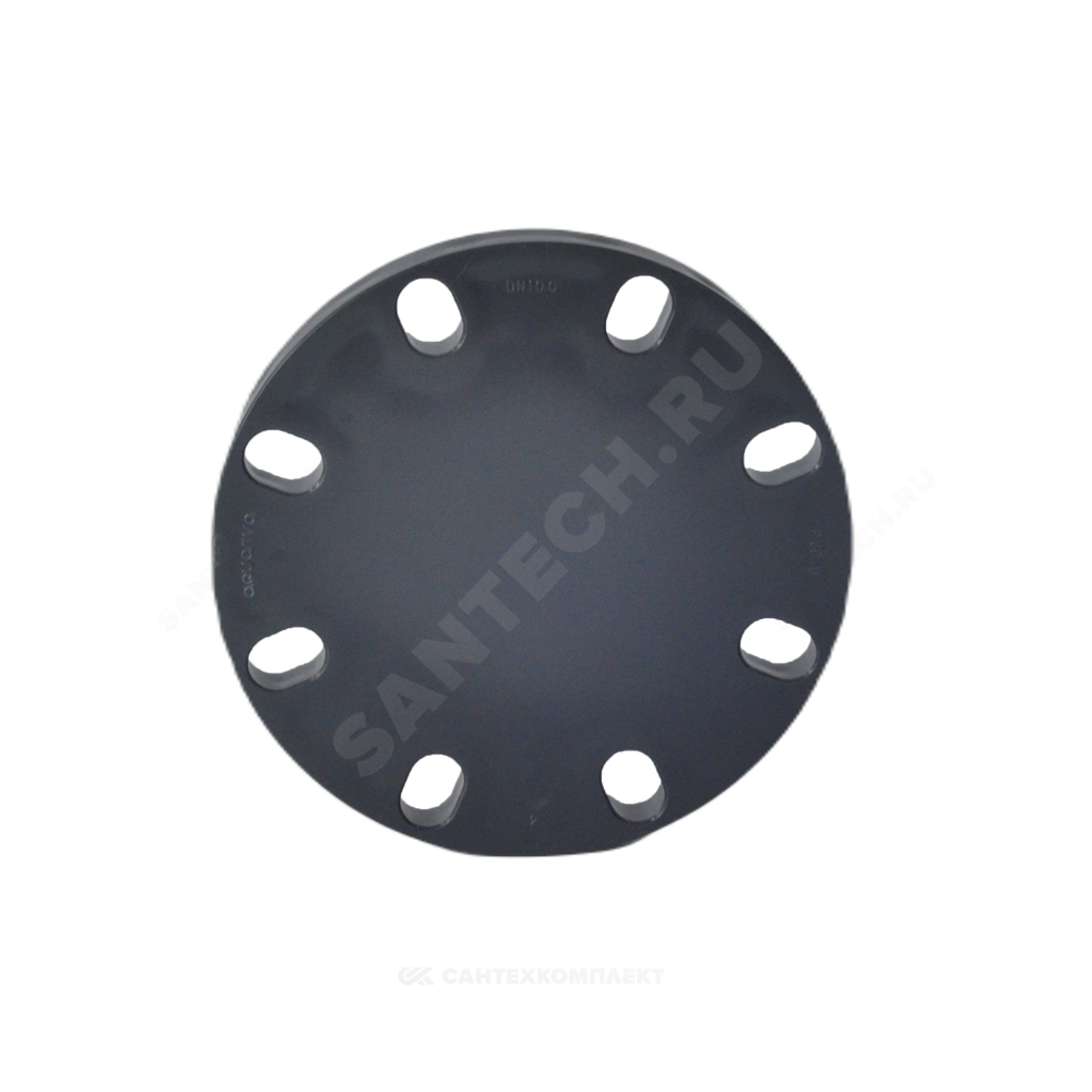 Заглушка НПВХ Дн 160 Ру16 8хМ20 серый фланцевая под клеевое соединение Aquaviva FLD1600
