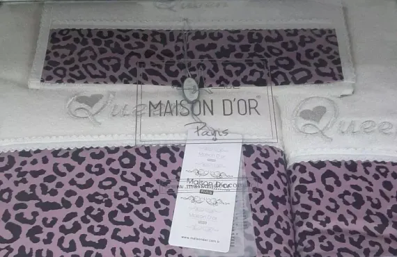 Набор полотенец QUEEN крем/фиолетовый 3 предмета Maison Dor (Турция)