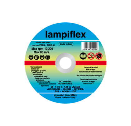 Отрезной диск по нержавеющей стали 150х1,6х22,2 Lampiflex BF/BNA36N150x1,6