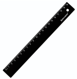 Линейка пластик 20см. черная (BRAUBERG)