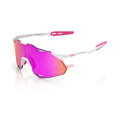 Спортивные очки 100% Hypercraft XS / Matte White / Hiper Pink Mirror Lens / на узкое лицо
