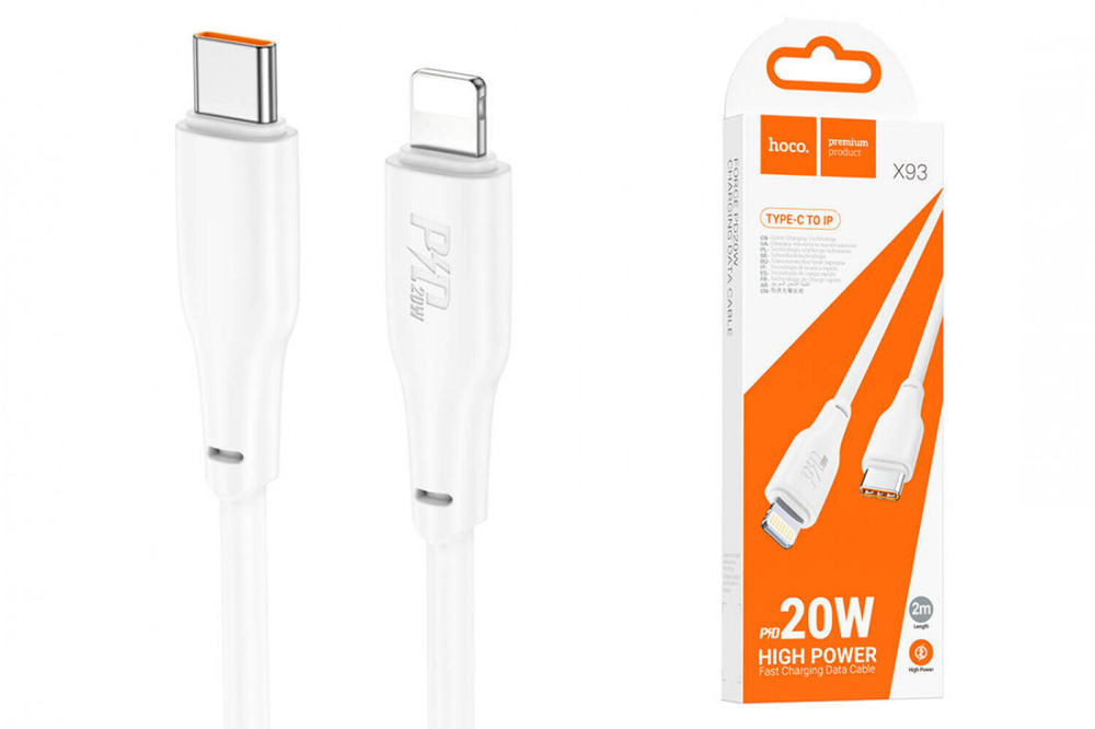 Кабель HOCO X93 Type-C-Lightning PD20W 3A 2м TPE White