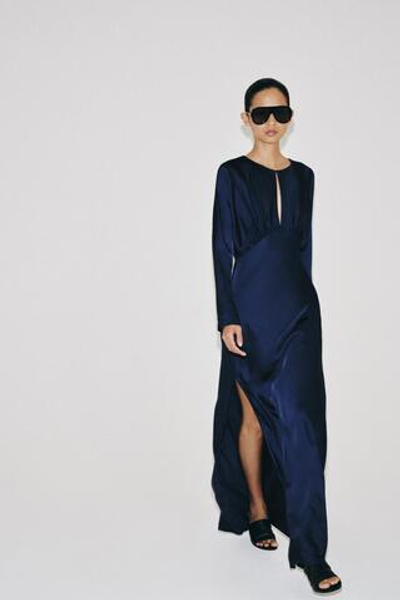 ДЛИННОЕ АТЛАСНОЕ ПЛАТЬЕ ZW COLLECTION — ZARA