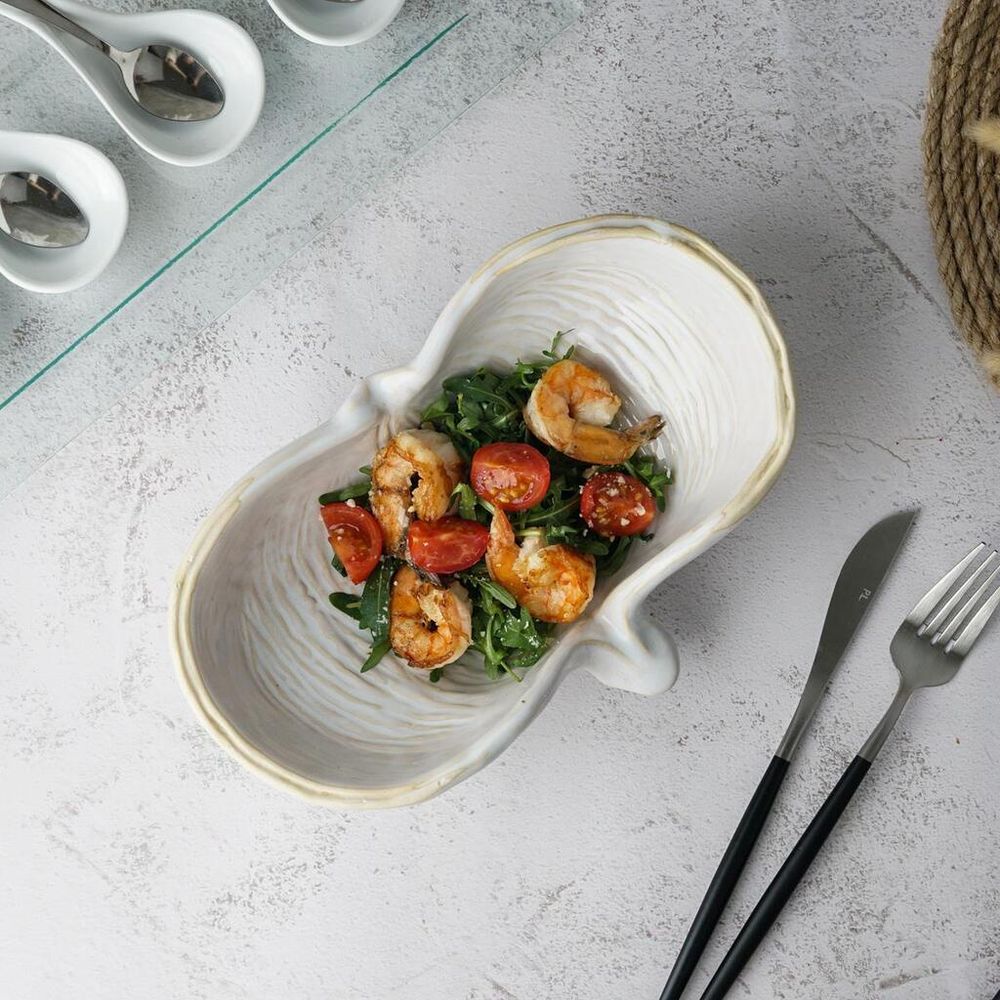 Салатник 325 мл 24,5*16 см h7 см емкость для закусок Gray Shell Frutti di Mare P.L. [1]