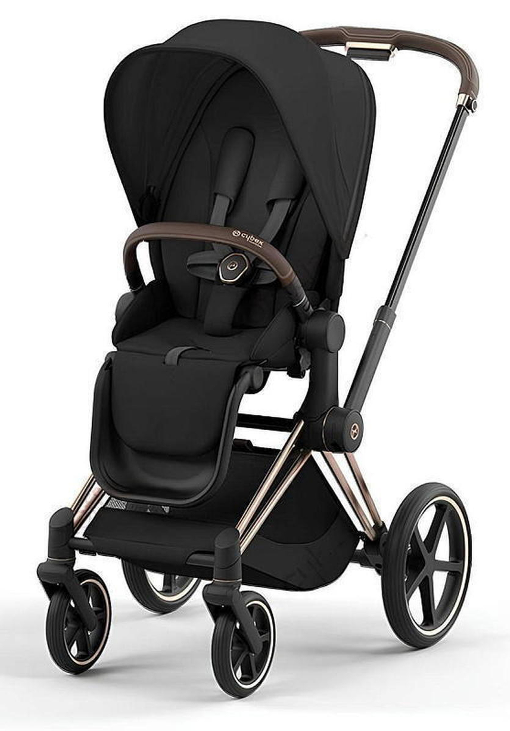Коляска Cybex Priam IV Rosegold complete и автокресло Cloud G i-Size Moon Black Plus 3 в 1 Sepia Black