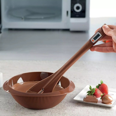 Thermo Choc, силиконовая лопатка с термометром-щупом, Silikomart, Италия