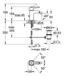 Смеситель для биде Grohe Grandera 23315000 схема