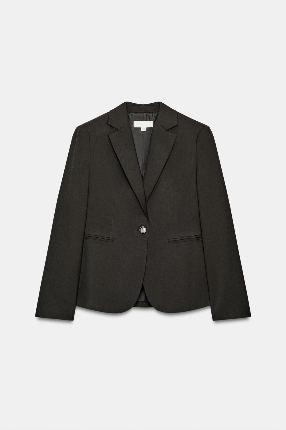 ZARA ПРИТАЛЕННЫЙ БЛЕЙЗЕР С ПОДПЛЕЧНИКАМИ, КОРИЧНЕВЫЙ