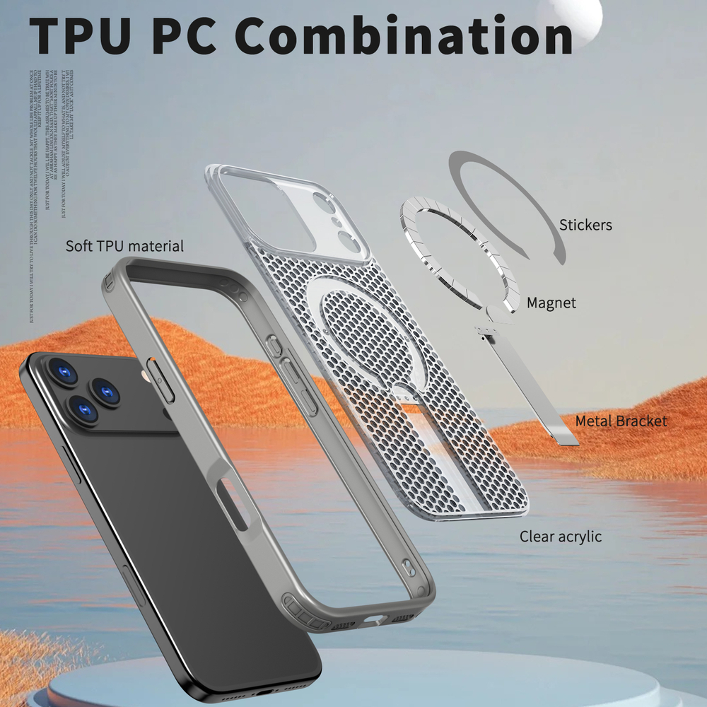 Прозрачный чехол Mesh Pro Magnetic Case для iPhone 17 Pro Max